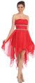 Elegant High-Low Prom Dress with Asymmetrical Hem in Red